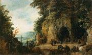 Joos de Momper Monks Hermitage in a Cave oil painting reproduction
